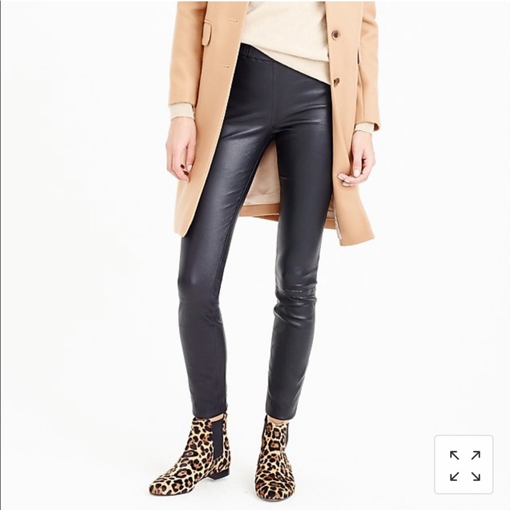 J. Crew Collection black Leather Pants Leggings